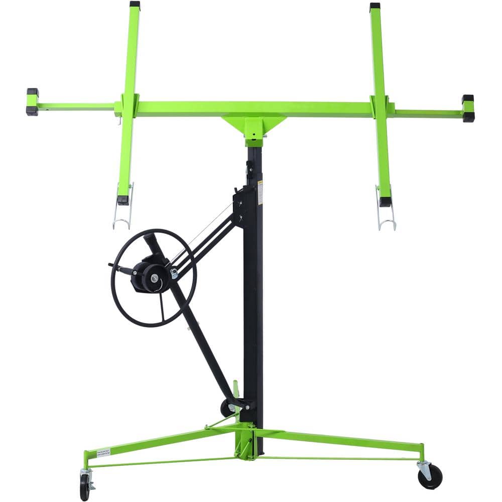 Black Green 11 ft. Welded Steel Drywall Lifter Rolling Panel Hoist Jack Lif