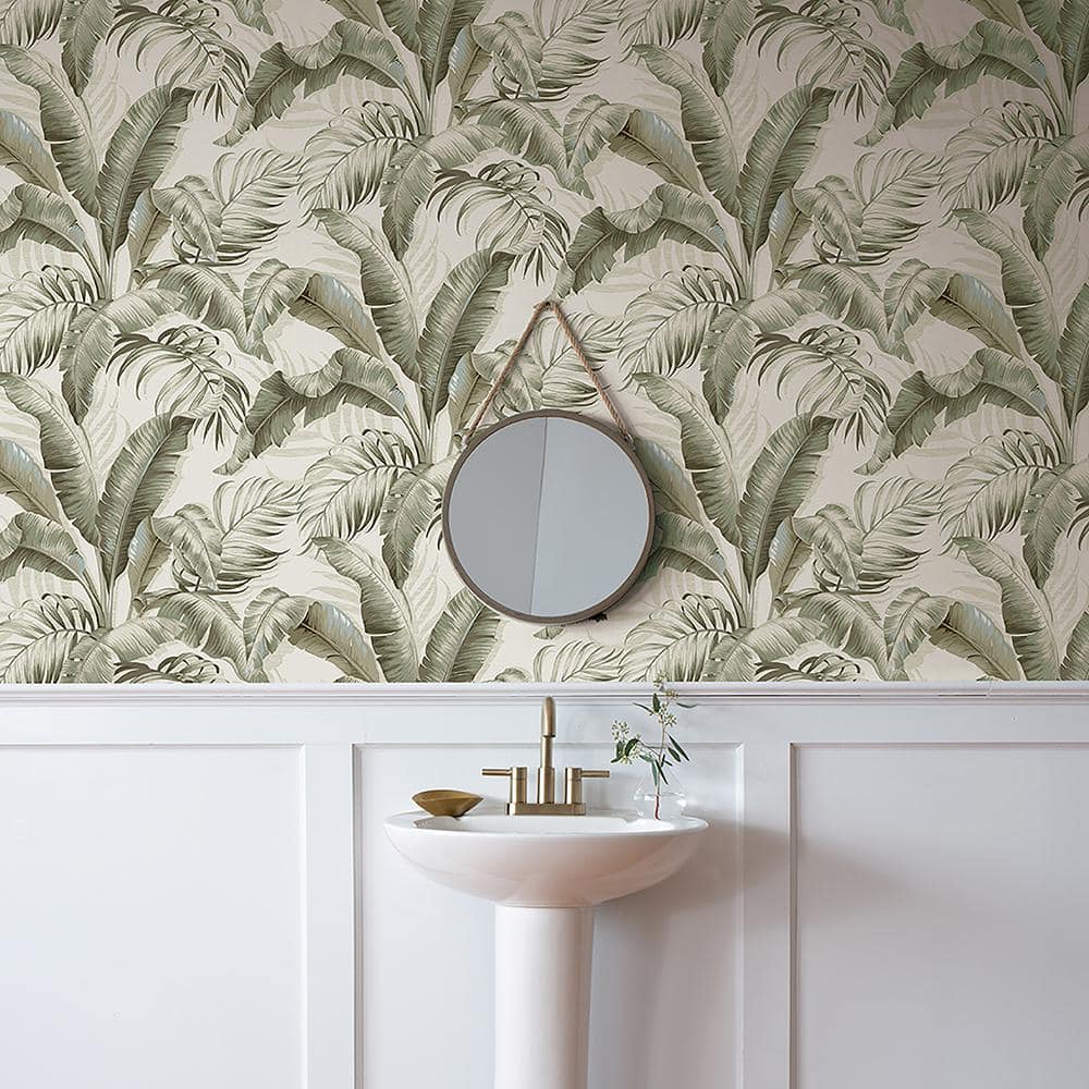 Silver Birch Tropical Palm Peel & Stick Vinyl Wallpaper Roll