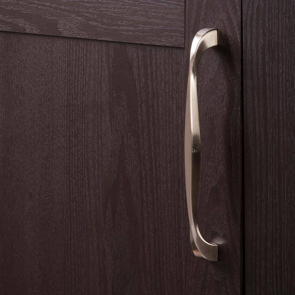 Satin Nickel 8 1/4" Modern Bar Cabinet Pulls with Mounting Hardware