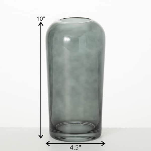 Large and Tall Glass and Metal Vase Container - Rare Finds Warehouse