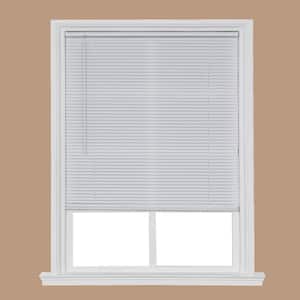 White Cordless 1 in. Light Filtering Vinyl Mini Blind 45-1/2 in. W x 64 in. L