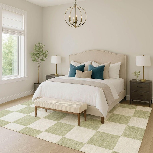 Chantille Machine Washable Indoor/Outdoor Abstract ACN2345 Aloe 3 ft. x 4 ft. Area Rug