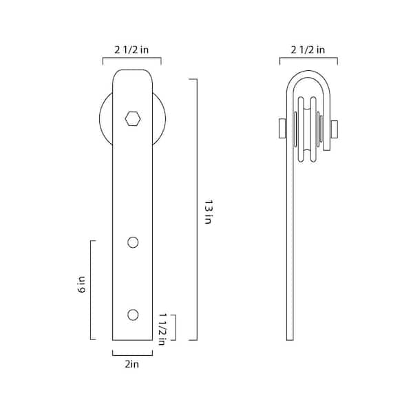 6 ft. Satin Nickel Standard Style Rollers Barn Door Hardware Kit 6 ft. Satin Nickel Standard Style Rollers Barn Door Hardware Kit