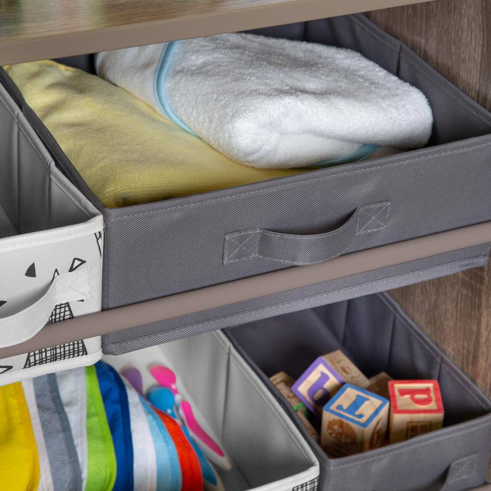Rustic Brown Kids Storage Unit with Multicolor Bins