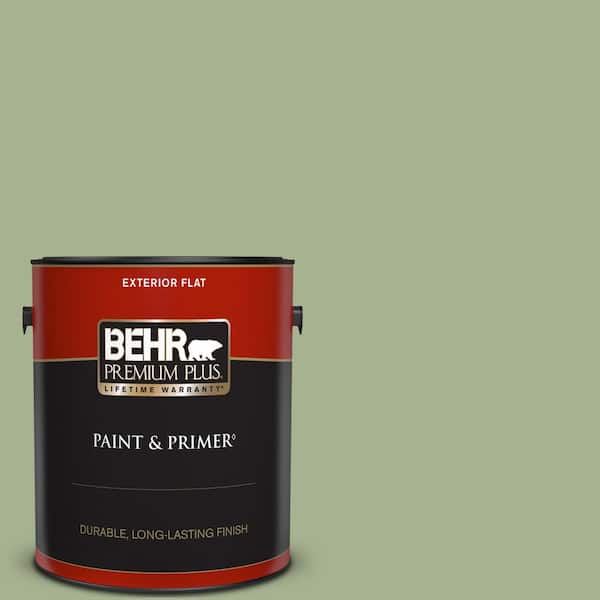 BEHR PREMIUM PLUS 1 gal. #PPU11-06 Willow Grove Flat Exterior Paint & Primer
