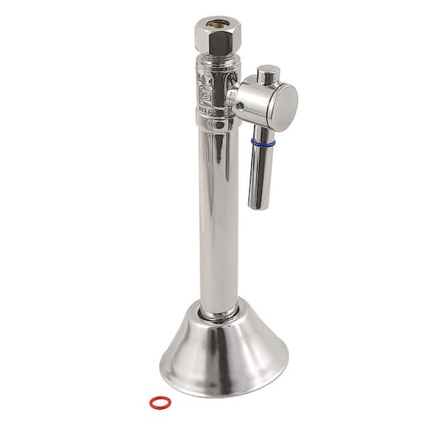 Vintage 1/2 in. Sweat x 3/8 in. O.D Comp Brass Straight Shut Off Valve in Polished Nickel