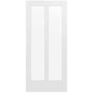 36 in. x 80 in. MODA Primed PMC1024 Solid Core Wood Interior Door Slab w/Clear Glass