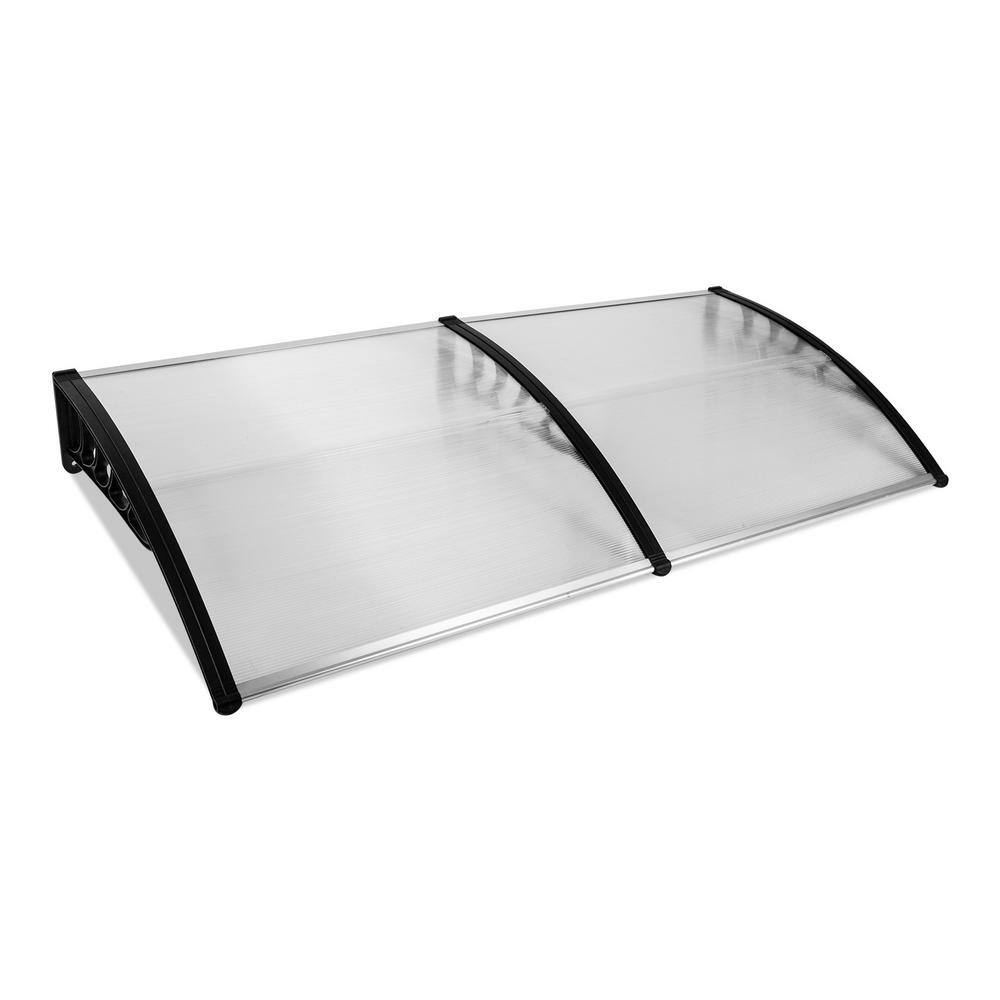 Winado 78 in. Black Bracket Door and Window Fixed Awning in Clear 107571171082 The Home Depot