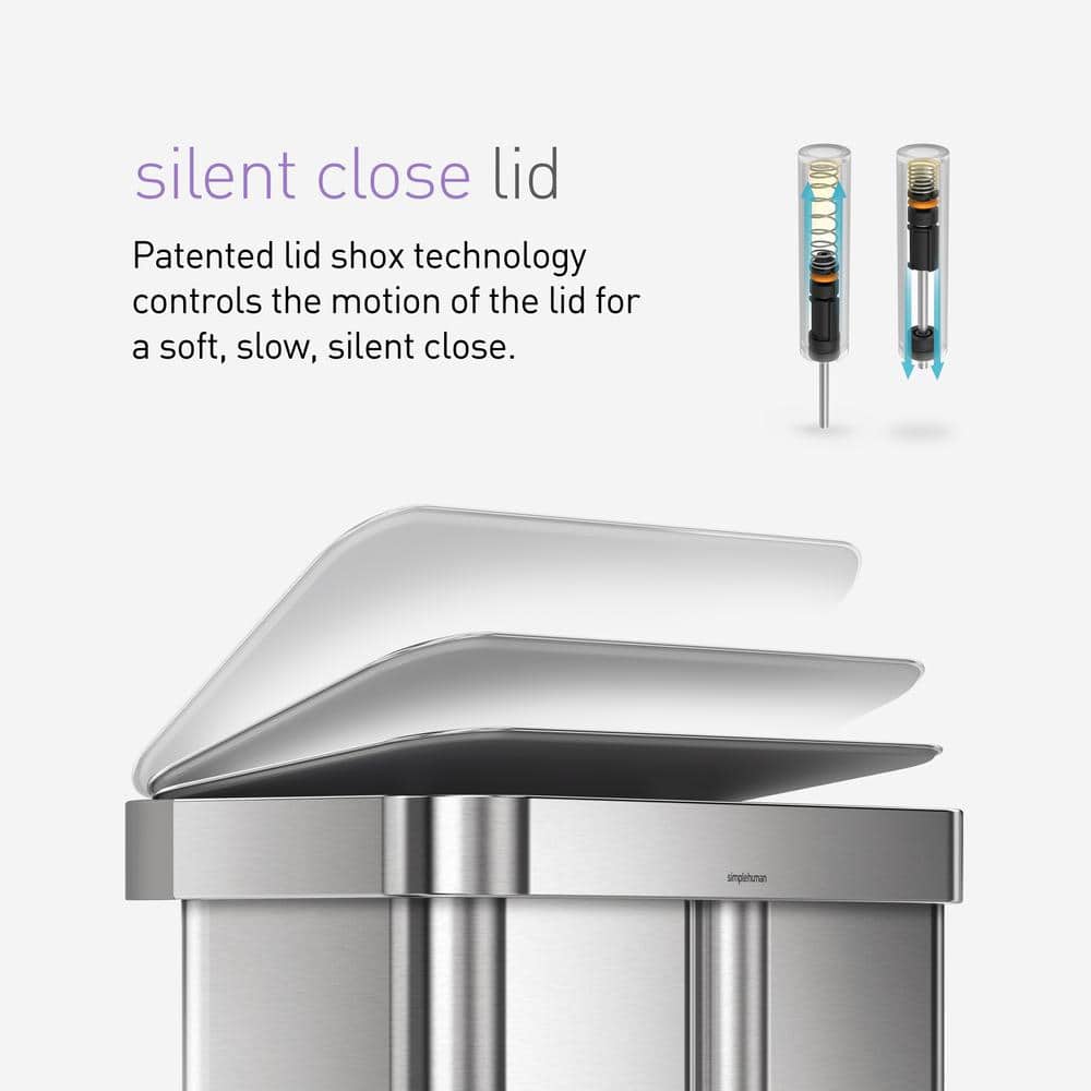 Fingerprint Resistant Stainless Steel Dual Compartment Pedal Trash Can