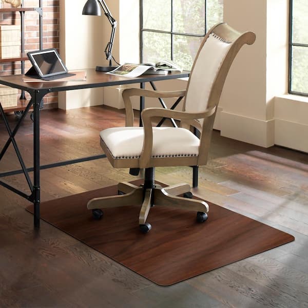 ES Robbins Trendsetter Rectangle Chair Mat for Hard Floors 36 in. x 48 in. Dark Cherry Woodgrain