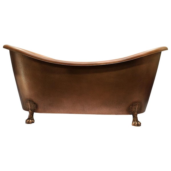 Barclay Products Celana 68 in. Copper Double Slipper Clawfoot Non-Whirlpool Bathtub