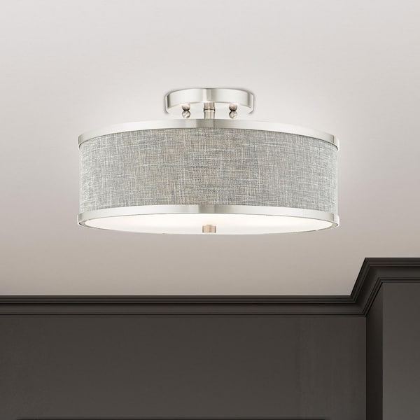 AVIANCE LIGHTING Armitage 3 Light Brushed Nickel Semi Flush Mount