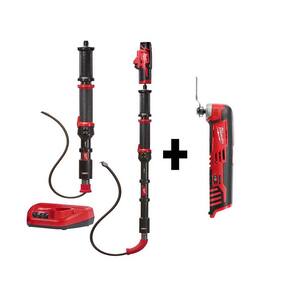 M12 Trap Snake 12V Lithium-Ion Cordless 4 ft. and 6 ft. Auger Drain Cleaning Combo Kit with M12 Multi-Tool