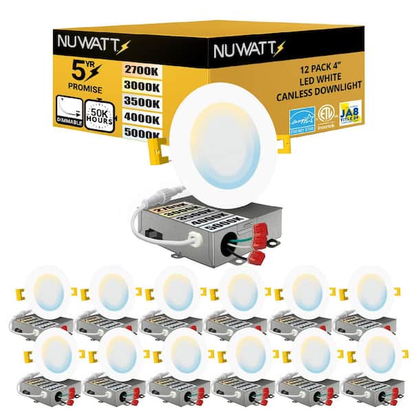4 in. 9-Watt Selectable CCT Remodel or New Construction Canless Recessed Kit, 12-Pack