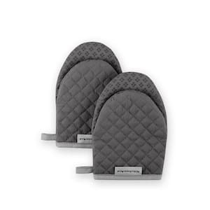 Asteroid Silicone Grip Charcoal Grey Mini Oven Mitt Set (2-Pack)