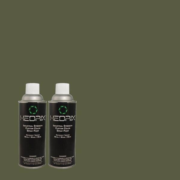 Hedrix 11 oz. Match of B-272 Dark Forest Semi-Gloss Custom Spray Paint (2-Pack)