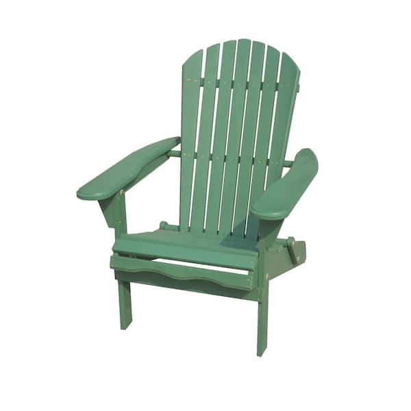 W Unlimited Classic Sea Green Folding Wood Adirondack Chair