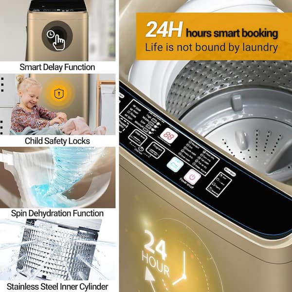 MELEZOOM 1.38 cu. ft. 17.7 lbs. Full-Automatic Top Load Washer