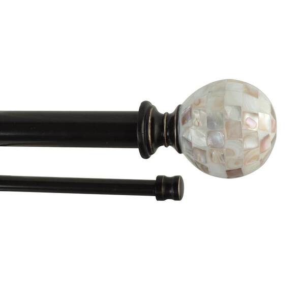 Unbranded 72 in. - 144 in. Adjustable Length 1 in. Dia Double Rod Set in Oil Rubbed Bronze with Decorative Finials