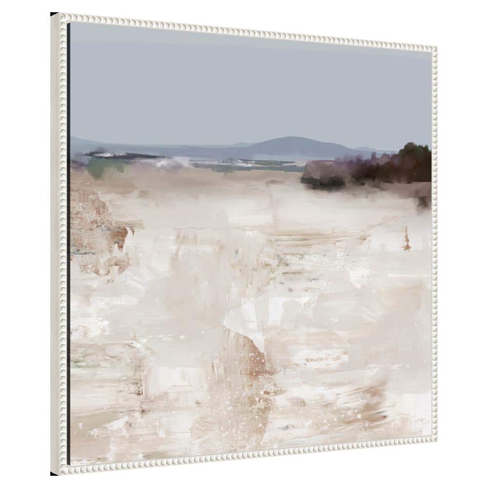 30"x30" Beaded White Framed Abstract Landscape Canvas Print
