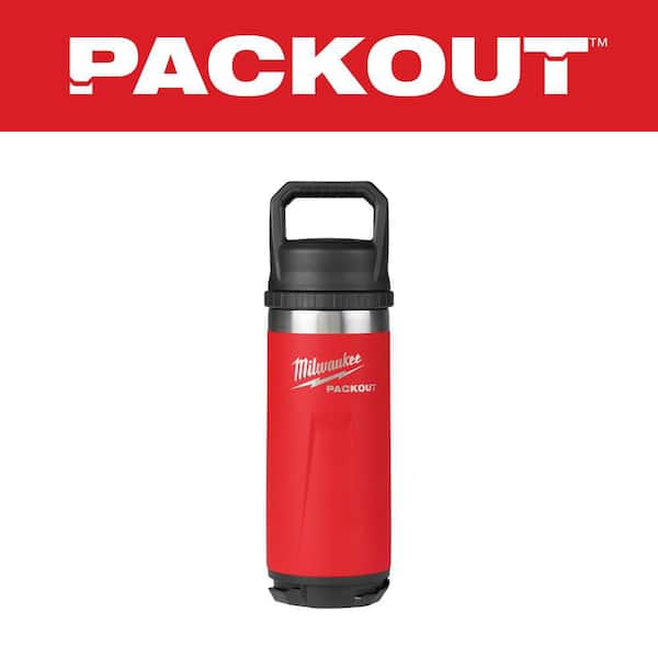 PACKOUT Red 18 oz. Insulated Bottle W/Chug Lid
