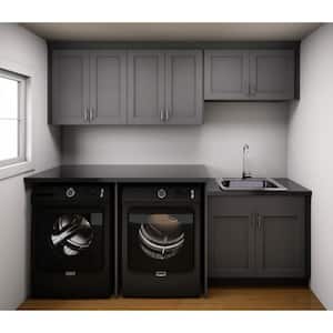 Bristol 101 in. W x 89.5 in. H x 24 in. D Painted Slate Gray Laundry Cabinet Bundle 1