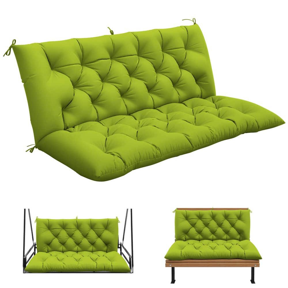 60 in. x 40 in. 2-3 Seater Patio Contoured Replacement Bench Cushion Outdoor Porch Swing Cushion Cushion Grass