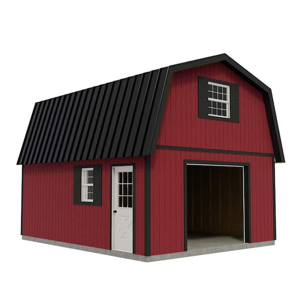 Best Barns Jefferson 16 ft. x 32 ft. x 16-1/4 ft. 2 Story Wood Garage Kit without Floor