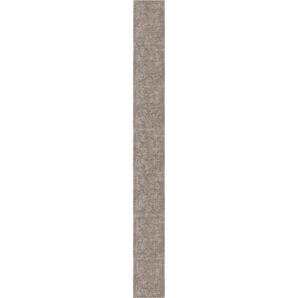 Blue 2 ft. 7 in. x 24 ft. 9 in. Asha Emilia Vintage Persian Oriental Runner Area Rug