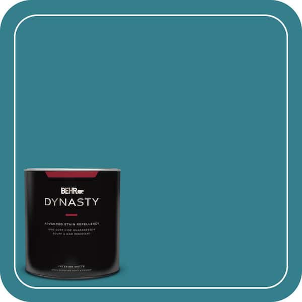 BEHR DYNASTY 1 qt. Home Decorators Collection #HDC-CL-27 Calypso Blue Matte Interior Stain-Blocking Paint & Primer
