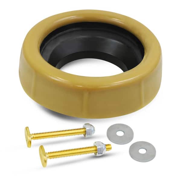 PLUMBFLEX Toilet Wax Ring Kit, Toilet Gasket with Flange Universal Fit for 3 in. or 4 in. Toilet Bowl Waste Lines, Includes Bolts