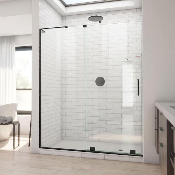 DreamLine Mirage-X 60 in. W x 72 in. H Sliding Frameless Shower Door/Enclosure in Matte Black with Clear Glass