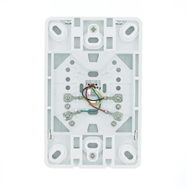 6-position Leviton C0253-W Surface Mount Wall Phone Jack 4-conductor White 
