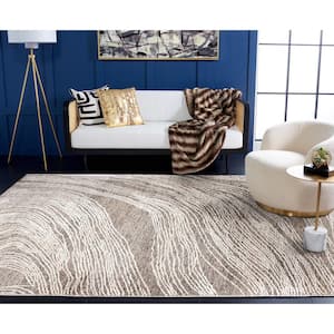 Abstract Charcoal/Ivory 6 ft. x 9 ft. Classic Marble Area Rug