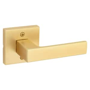 Singapore Satin Brass Square Half Dummy Door Handle Featuring Microban Antimicrobial Protection