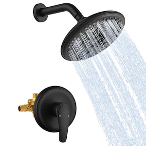Relaxing Single Handle 6-Spray Shower Faucet 1.75 GPM with 8 in. Adjustable Heads in Black (Valve Included)