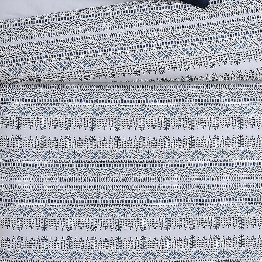 Reef Blue and White Cotton Full Comforter Set