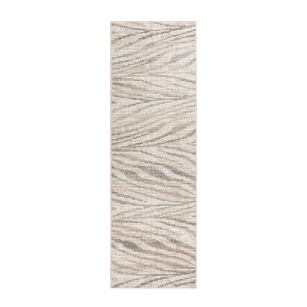 Winsor Harar Gray/Cream 3 ft. x 8 ft. Striped Indoor Runner Rug
