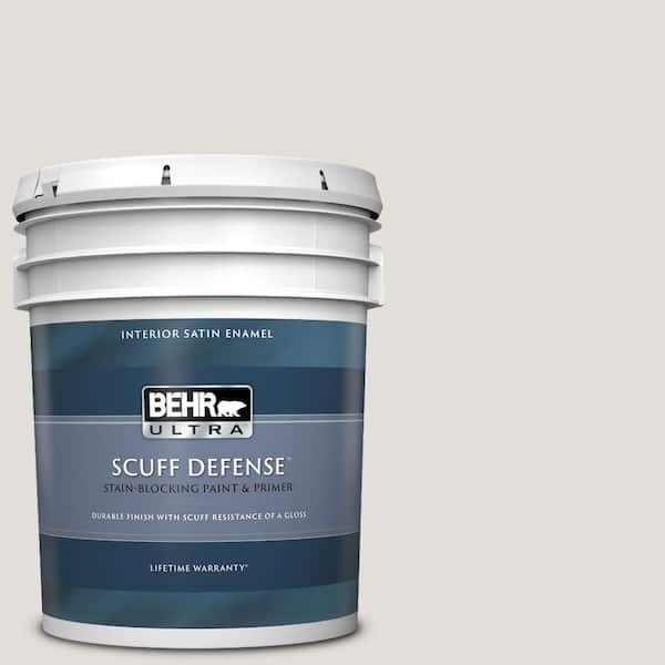 BEHR ULTRA 5 gal. #PR-W07 Fading Fog Extra Durable Satin Enamel Interior Paint & Primer