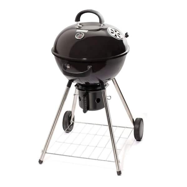 ITOPFOX 18 in. Kettle Charcoal Grill in Black with Bottom Rack and Wheels