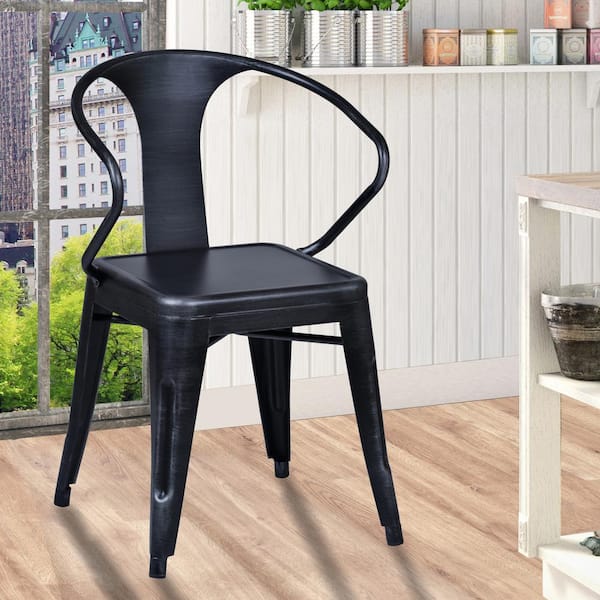 Armen Living Berkeley 31 in. Industrial Gray Finish Arm Chair (Set of 2)