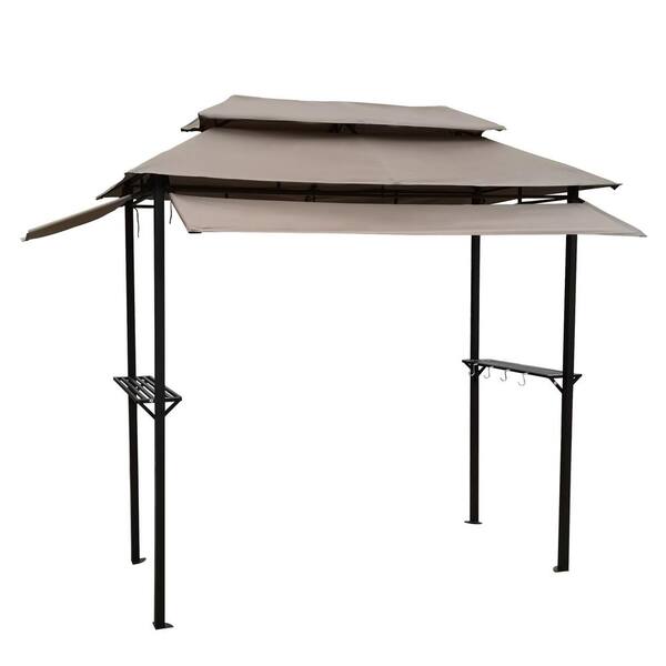 Mondawe 8 ft. x 4 ft. Outdoor Mushroom Grill Gazebo with Soft Top ...