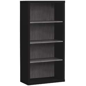 48 in. Black with 4-Storage Shelves Composite Bookcase
