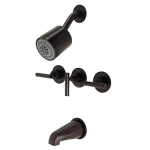 Manhattan Triple Handle 2-Spray Tub and Shower Faucet 2 GPM with Corrosion Resistant in. Oil Rubbed Bronze