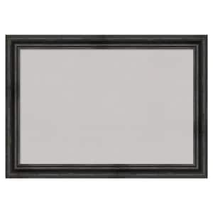 Rustic Pine Black Wood Framed Grey Corkboard 41 in. x 29 in. Bulletin Board Memo Board