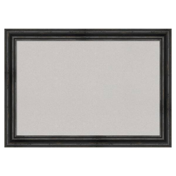 Amanti Art Rustic Pine Black Wood Framed Grey Corkboard 41 in. x 29 in ...