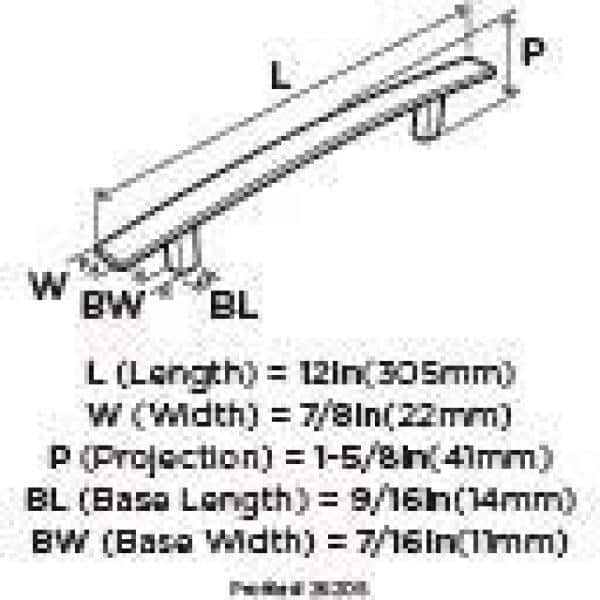 Modern Bronze Appliance Pull with Mounting Hardware