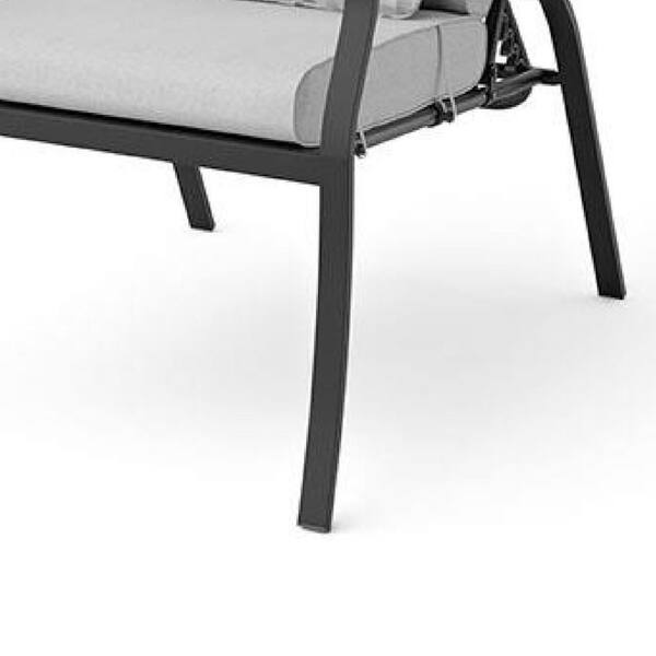 Benjara Leki 6-Piece Metal Outdoor Reclining Arm Chair with Gray