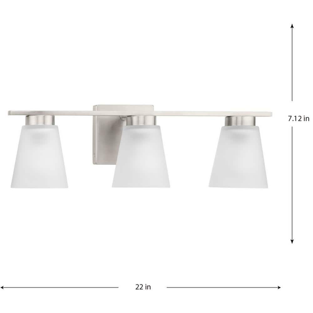 Tanner 22'' Brushed Nickel 3-Light Vanity Fixture