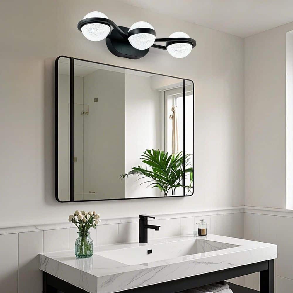 21 in. 3-Light Black LED Bathroom Vanity Light Wall Mounted Decorative Lighting Fixture for Bathroom Vanity Mirror price history on PriceWatchPro